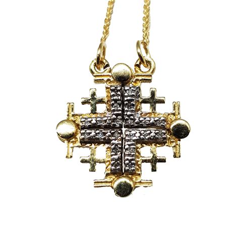 Jerusalem Cross Open Pendant Necklace Model 73 - Holy Land Shopping