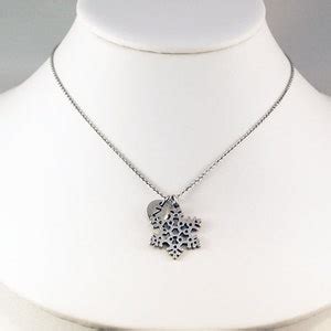 Snowflake Necklace, Silver Snowflake Charm, Silver Snow Flake Charm Nceklace, Initial Necklace ...