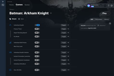 Batman: Arkham Knight Cheats and Trainer for Steam - Trainers - WeMod Community