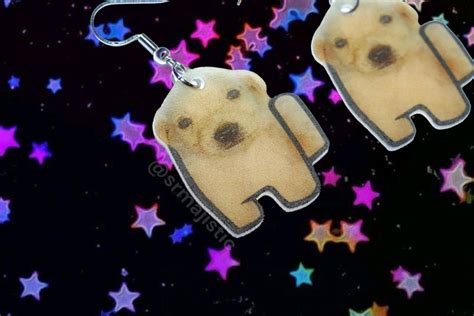 Among Us Jotchua Puppy Dog Meme Funny Handmade Earrings! – Sam Makes Things