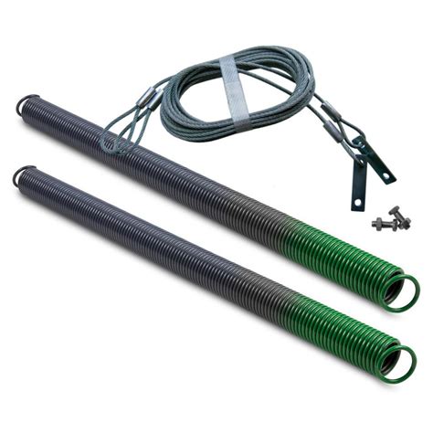 IDEAL Security 120 lbs. Green Garage Door Extension Spring with Safety Cables (2-Pack ...