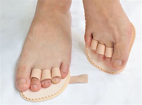 1 Pair Toes Overlap Hammer Toe Correction Pad Soft Bunion Splint Corrector Forefoot Mat Brace ...