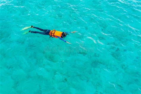 Snorkeling in Tropical Maldives Island . Stock Photo - Image of couple, coral: 84582358