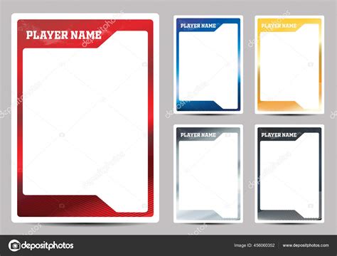 Hockey Player Trading Card Frame Border Template Design Flyer Stock Vector Image by ...