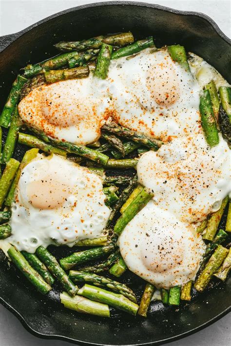 Skillet Asparagus and Eggs - Stem and Spoon