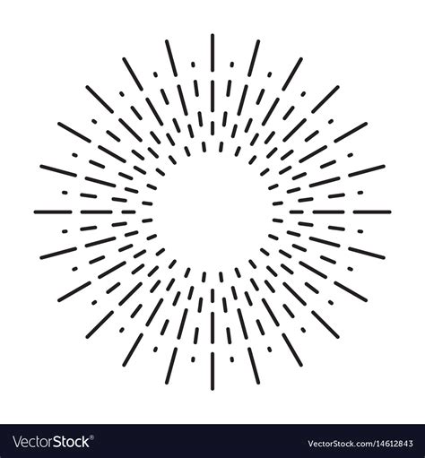 Linear drawing of vintage sunbursts or light rays Vector Image