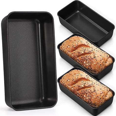 Amazon.com: LIANYU 4 Pack Nonstick Loaf Bread Pan for Baking, 9x5 Loaf Pan, Stainless Steel ...