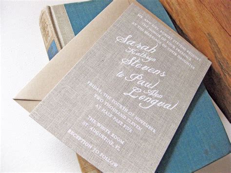 Linen Paper Wedding Invitations: The Perfect Touch For A Special Day - jenniemarieweddings