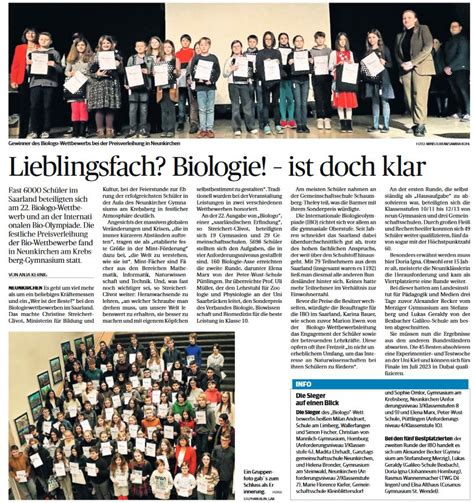 Lieblingsfach? Biologie! - ist doch klar | Gymnasium Johanneum Homburg/Saar