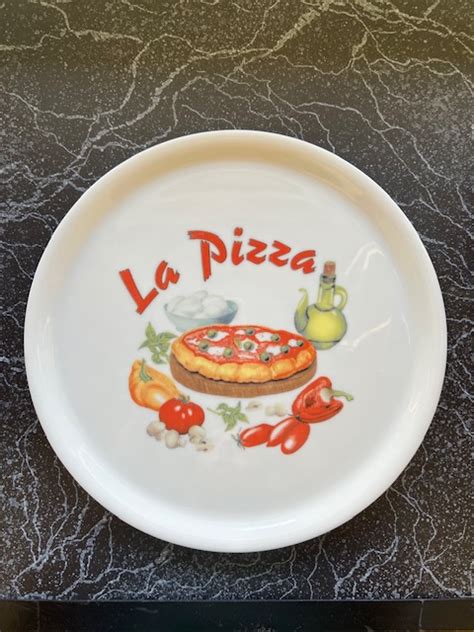 Saturnia Porcelain Pizza Plates - "La Pizza", case of 6 - VLO