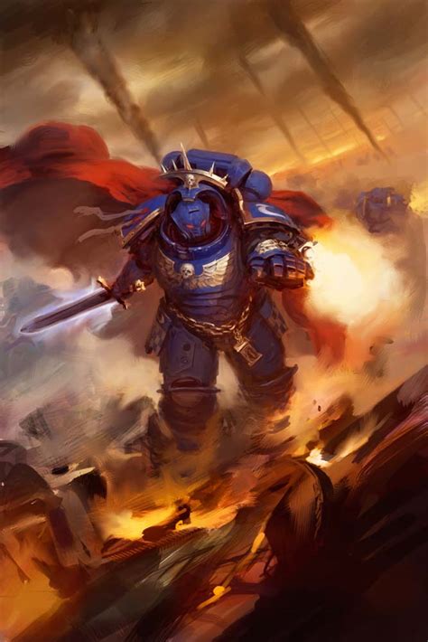 Ultramarines Captain in Gravis Armour – WARHAMMER ART