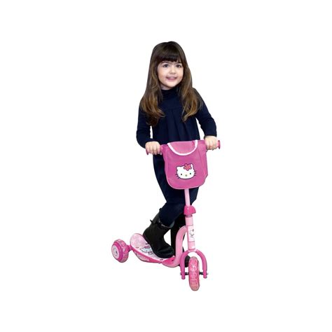 HELLO KITTY 3 Wheels Scooter with Front Transport Bag | Scooter Girls UK