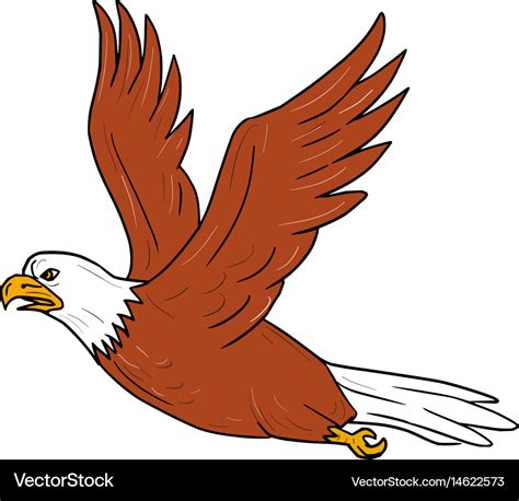 Angry eagle flying cartoon Royalty Free Vector Image