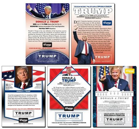 DONALD TRUMP Trading Card Set 1 5 2016 Presidential Candidate MAGA - Etsy