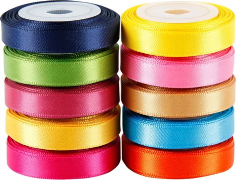 Amazon.com : LaRibbons Solid Color Satin Ribbon Asst. #2-10 Colors 3/8 ...