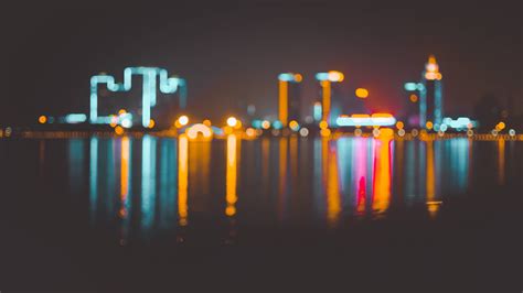 3840x2160 Resolution Bokeh Blur City In Night 4K Wallpaper - Wallpapers Den