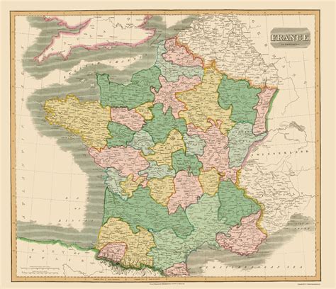 France Provinces - Thomson 1814 - 23.00 x 26.71 - Matte Canvas ...