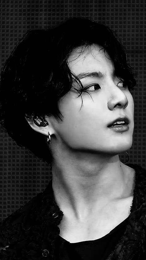 BTS Jung Kook Black and White Jungkook black and white wallpapers