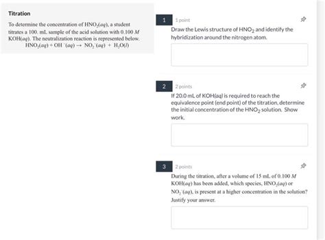 Solved Titration To determine the concentration of HNO,(aq), | Chegg.com