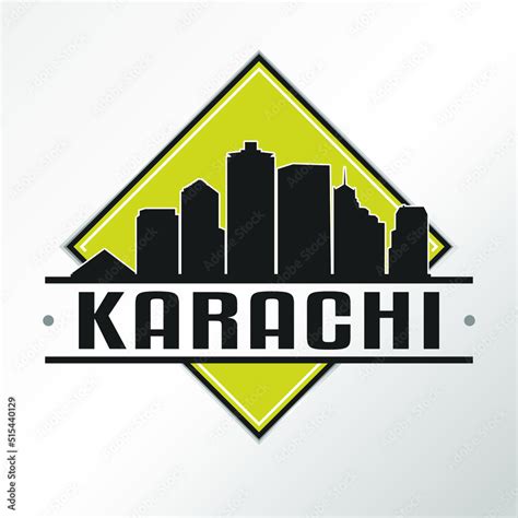 Karachi, Karachi City, Sindh, Pakistan Skyline Logo. Adventure ...