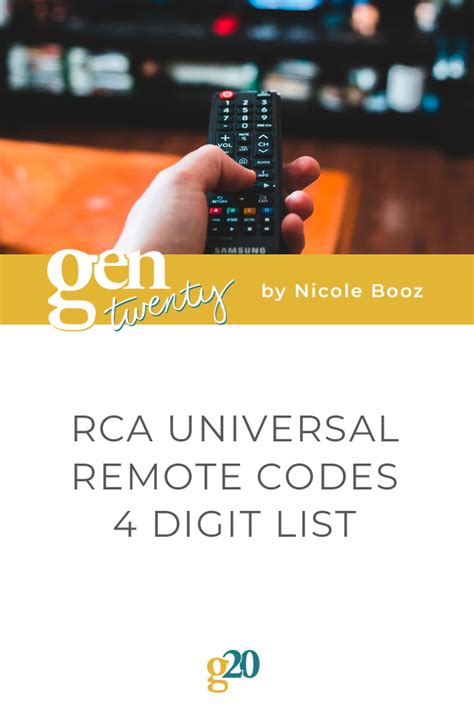 RCA Universal Remote Codes List 4 Digit - GenTwenty