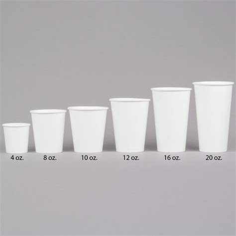 Choice 12 oz. White Poly Paper Hot Cup - 50/Pack