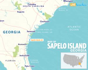 Map of Sapelo Island, Georgia - Live Beaches