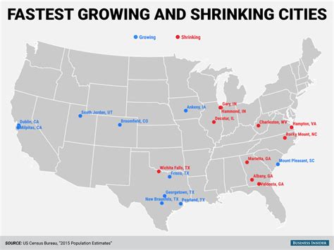 Census Bureau city population change map - Business Insider