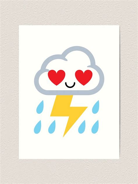 "Thunderstorm Emoji " Art Print for Sale by HippoEmo | Redbubble