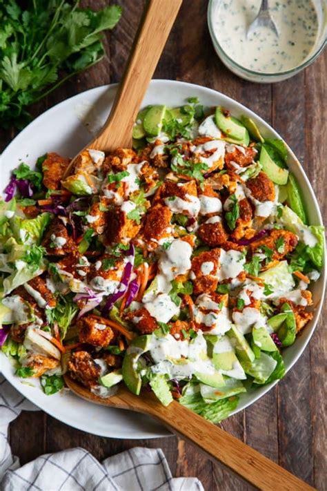 Crispy Buffalo Chicken Salad {Paleo, Whole30, Keto}