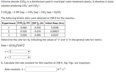 [Solved]: Chlorine dioxide (ClO2) is a disinfectant used in