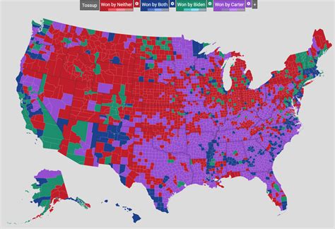 Comparison of counties won in Presidential Elections: Carter (1976) vs ...