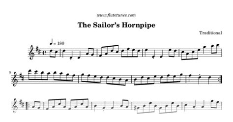 The Sailor's Hornpipe (Traditional) - Free Flute Sheet Music ...