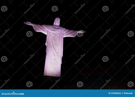 Christ the Redeemer Monument Night in Rio De Janeiro Brazil Editorial ...