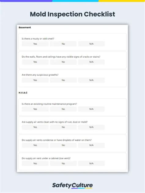 Free Mold Inspection Checklist | PDF | SafetyCulture