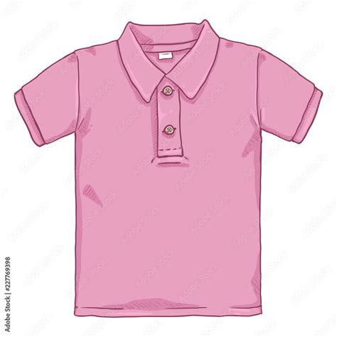 Vector Single Cartoon Illustration - Pink Polo Shirt Stock Vector | Adobe Stock