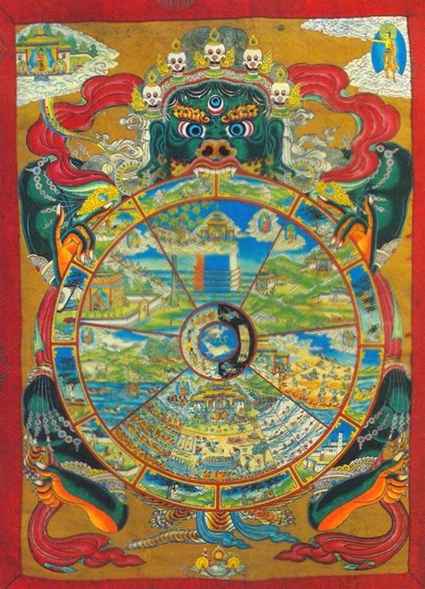 Wheel Of Karma Buddha, Rad, Wheel Of Life, Thangka, Buddhist Art, Indian Gods, Fandom, E Design ...