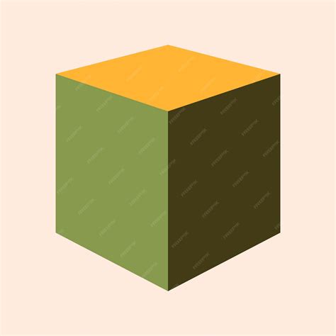 Free Vector | Retro green cube geometrical shape vector