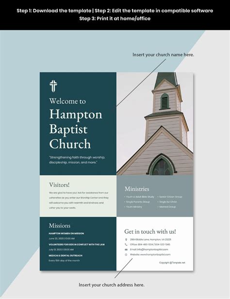 Printable Church Bulletin Template in PSD, Illustrator, Pages, InDesign, Word, Google Docs ...