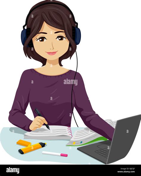 Studying With Music Clipart