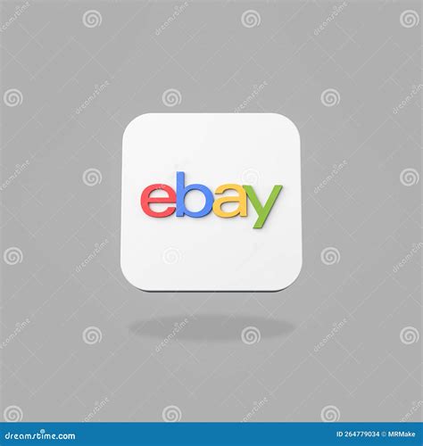 Ebay App Icon on Flat Gray Background Editorial Stock Image - Illustration of ebay, gray: 264779034