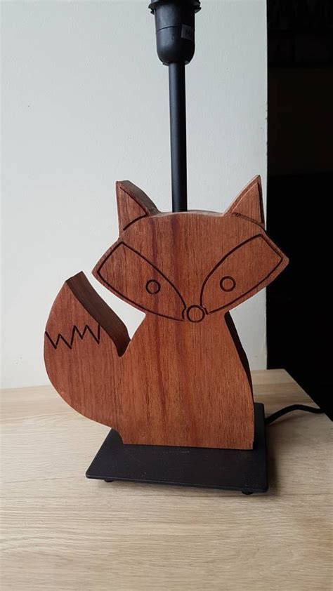 Wooden Fox Table Lamp Base Solid Wood - Etsy