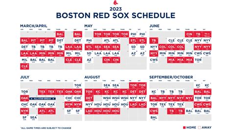 Printable Schedule | Boston Red Sox