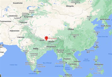 Where is Mt Everest Located? Location Map of Mt Everest China & Nepal