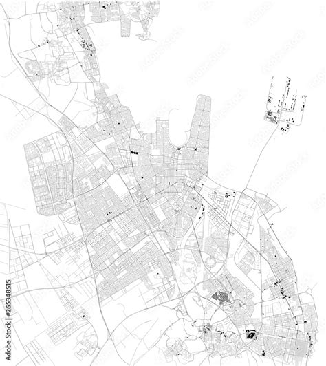 Satellite map of Dammam. It is the capital of the Eastern Province of Saudi Arabia. Map of ...