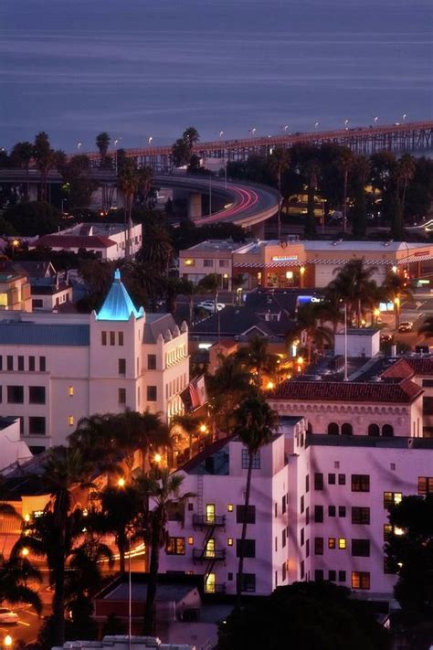 Great shot of Downtown Ventura with the 101 Fwy and Ventura Pier at Night | Ventura california ...