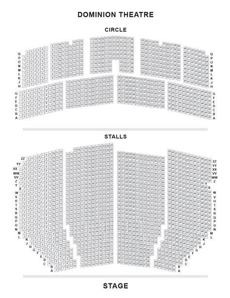 Dominion Theatre Seating Plan