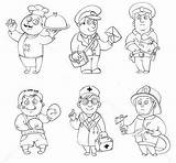 IMAGINI De Colorat Cu MESERII  Brutar Bucatar Profesoara Zidar sketch template