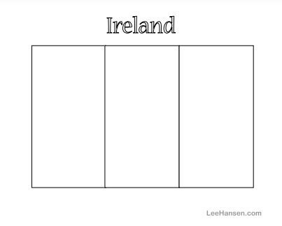 Ireland Flag Colouring Page