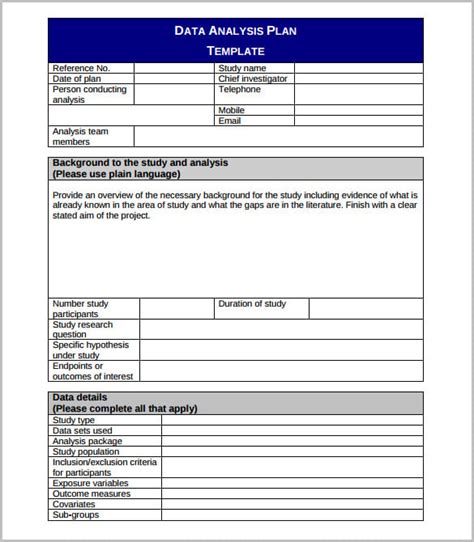 Data Analysis Template -11+ Word, PDF Format Download! | Free & Premium Templates